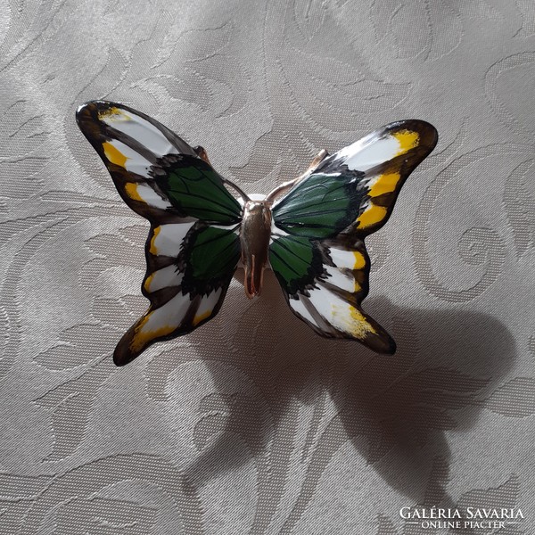 Hand painted porcelain butterfly and butterfly
