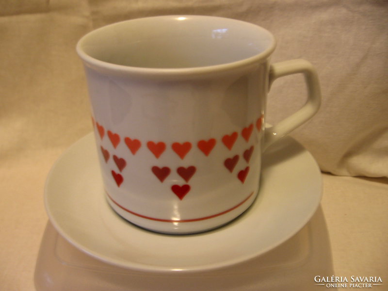 Retro heart Zsolnay cocoa style apulum mug also for Valentine's Day