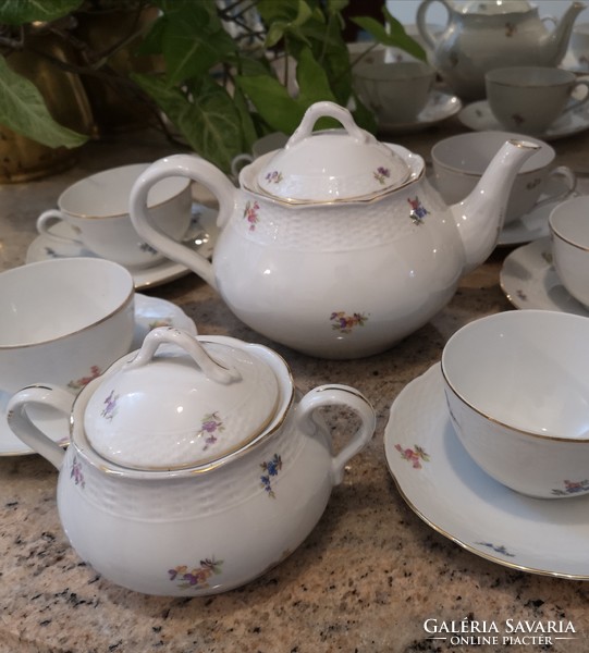 Gyönyörű Meissen, 6 személyes finom porcelán teás készlet