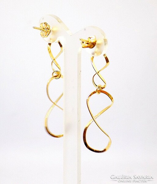 Infinity sign dangling gold earrings (zal-au108342)