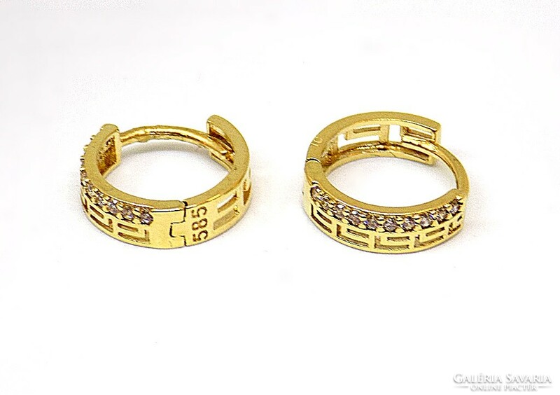 Gold hoop earrings with stones (zal-au105891)