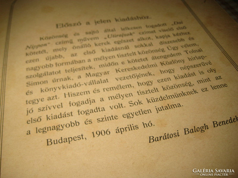 Dia nippon 1906, the famous novel, rebound, written by Benadek Balog Barátosi