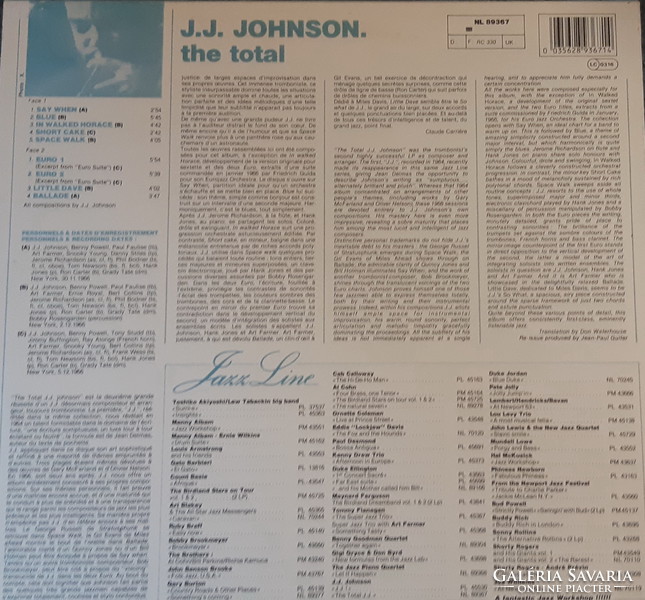 J.J. Johnson: the total jazz lp vinyl record vinyl