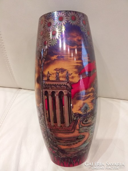 Zsolnay columnar sunrise cigar vase