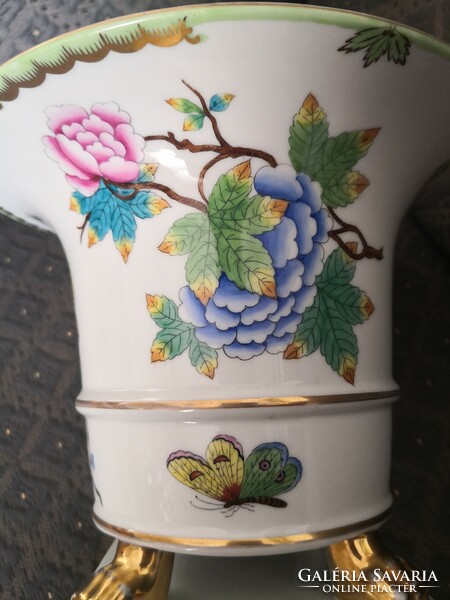 Antique Herend, richly painted victoria giant nail vase