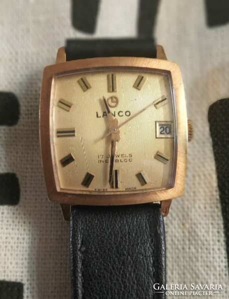 Lanco incabloc, gold case watch, from Switzerland