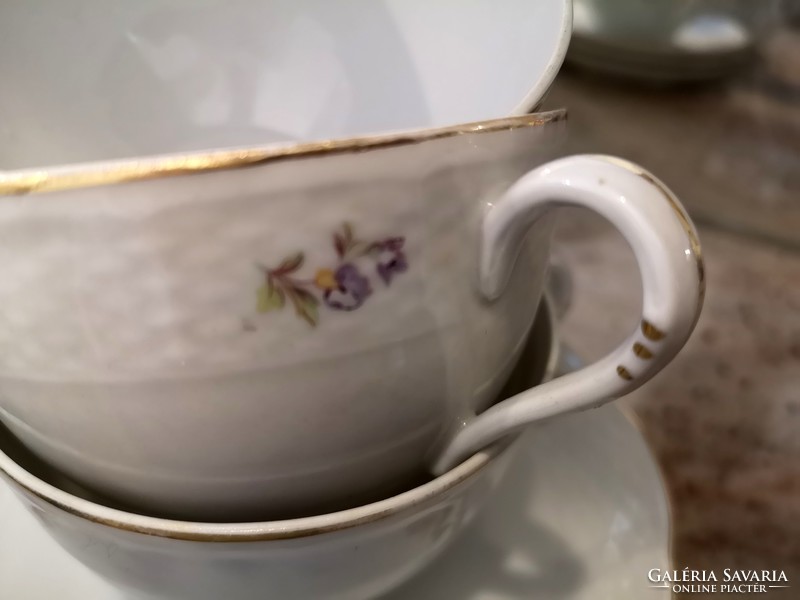 Gyönyörű Meissen, 6 személyes finom porcelán teás készlet