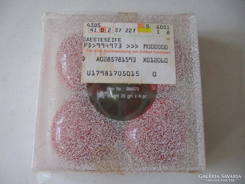 Retro memory. Also for Valentine's Day, a heart-shaped rose-scented soap package