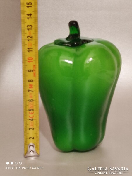 Handmade thick-walled glass vegetable pepper glass ornament