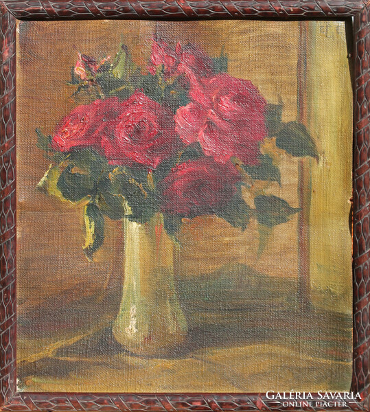 Hungarian painter, early 20th century: roses, 1914