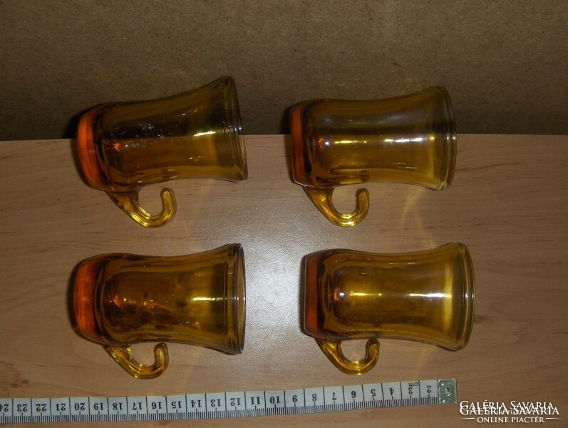 Retro amber glass cup set 4 pcs (5 / d)