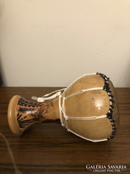 African drum with Tunisian leather top, 11 cm high