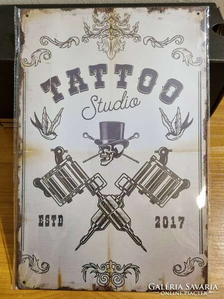 Tatto studió Vintage fém tábla ÚJ! (61)