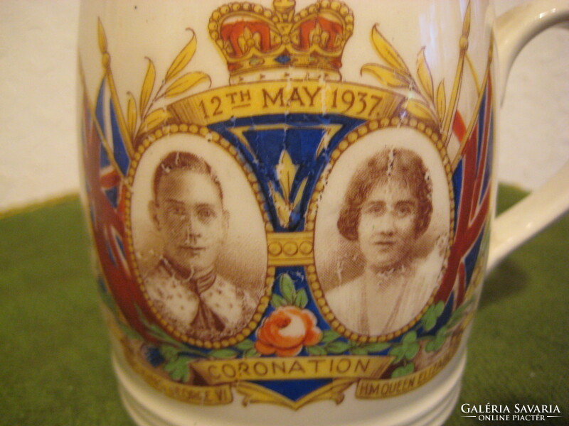 English royal couple, vi. György and Qeen Elisabeth 1937. Old memory cup