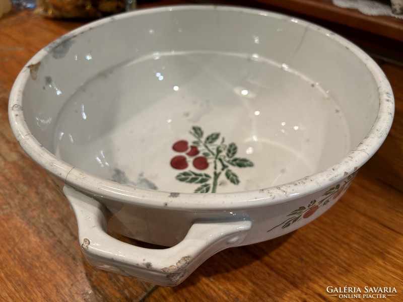 Earthenware, cherry giant bowl, damaged