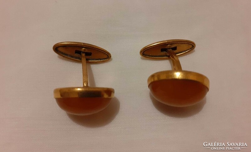Elegant marked Russian amber cufflinks