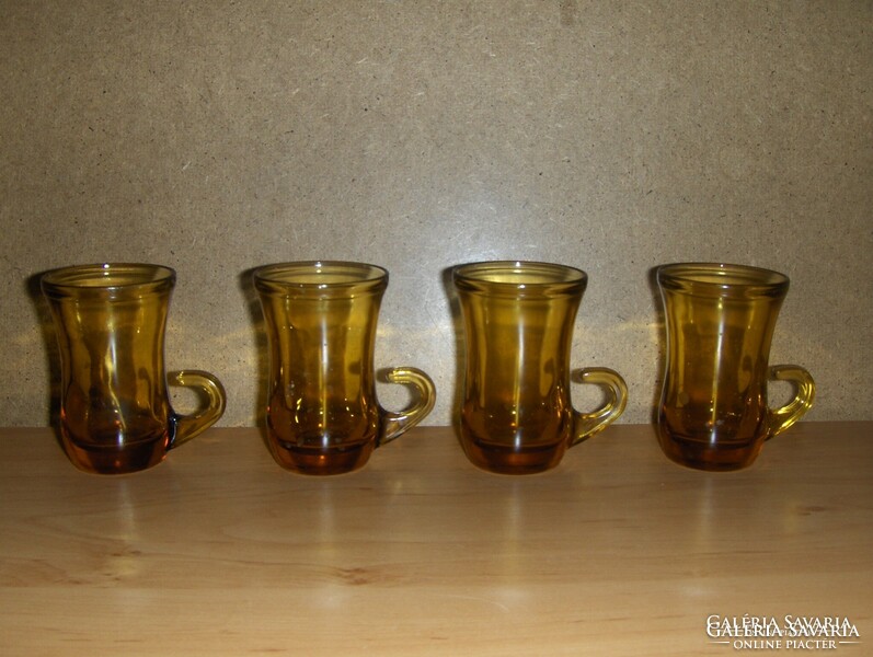 Retro amber glass cup set 4 pcs (5 / d)