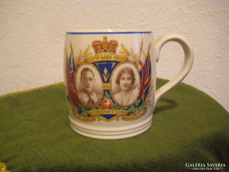 English royal couple, vi. György and Qeen Elisabeth 1937. Old memory cup