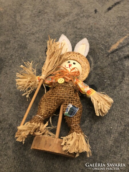 Easter decoration straw bunny 17 cm high
