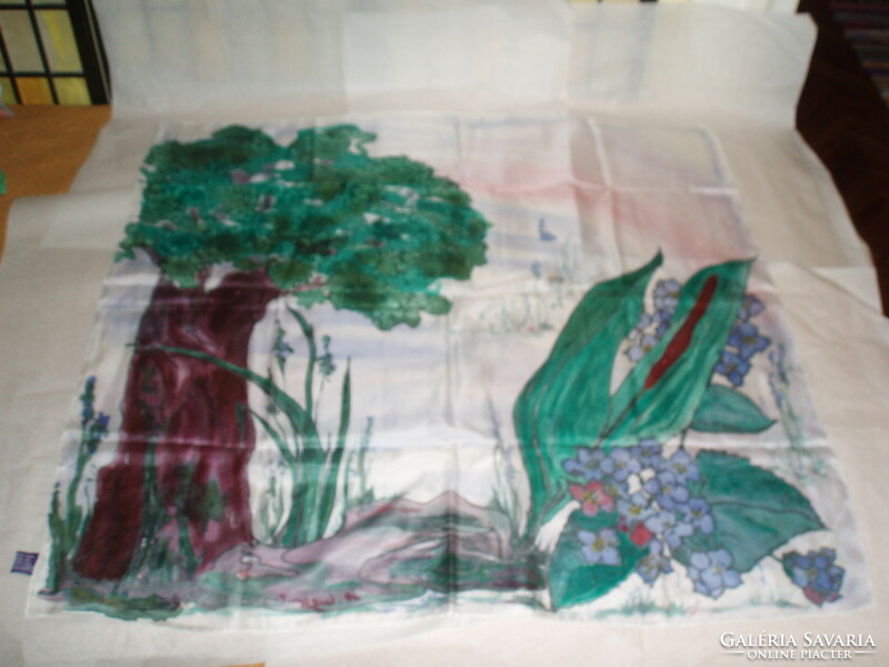 Vintage real silk silk scarf