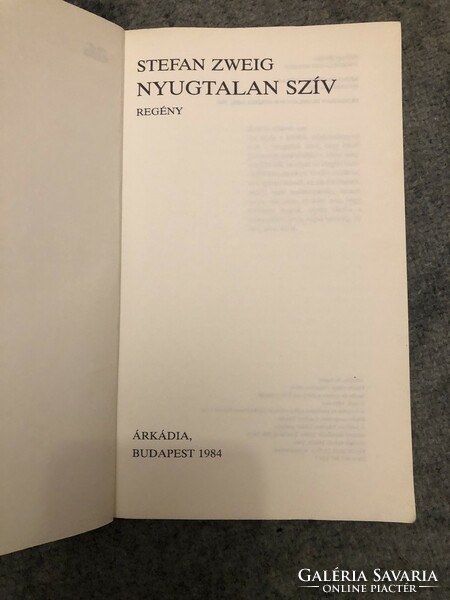 Stefan Zweig Nyugtalan szív c. könyv