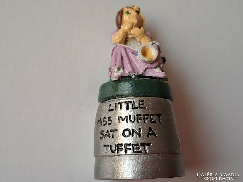 Exclusive English engraved pewter thimble rarities with children's song characters on top