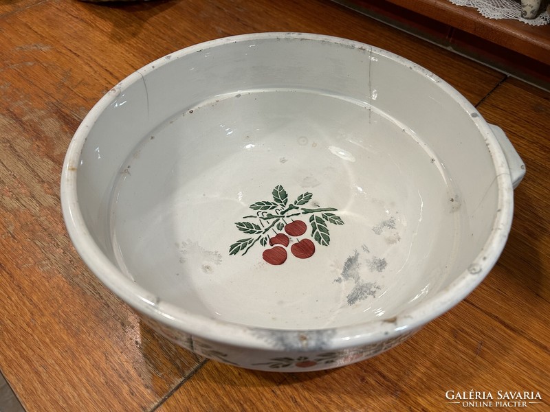 Earthenware, cherry giant bowl, damaged