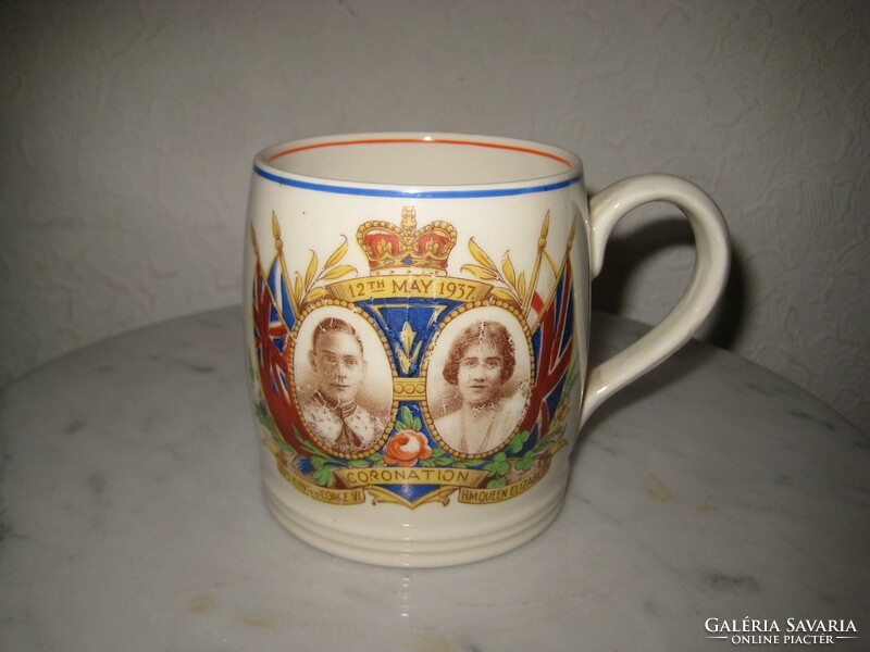 English royal couple, vi. György and Qeen Elisabeth 1937. Old memory cup