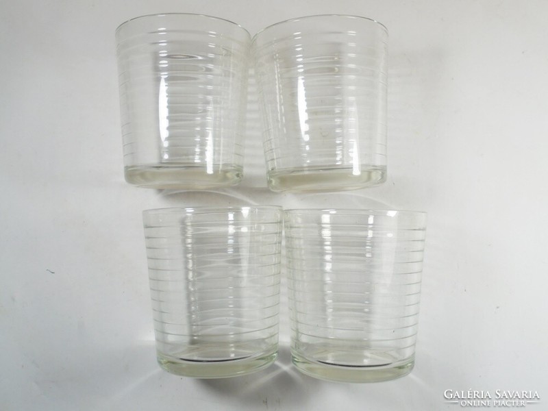 Régi retro üveg üdítős vizes pohár 4 db