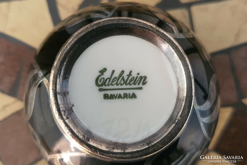 Edelstein (Bavaria) ezüstözött porcelán váza