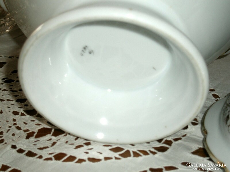 Antique giant footed soup bowl - hand painted