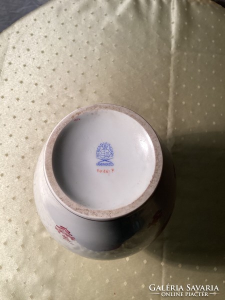 Herendi indiai kosár mintás porcelán váza 28 cm.
