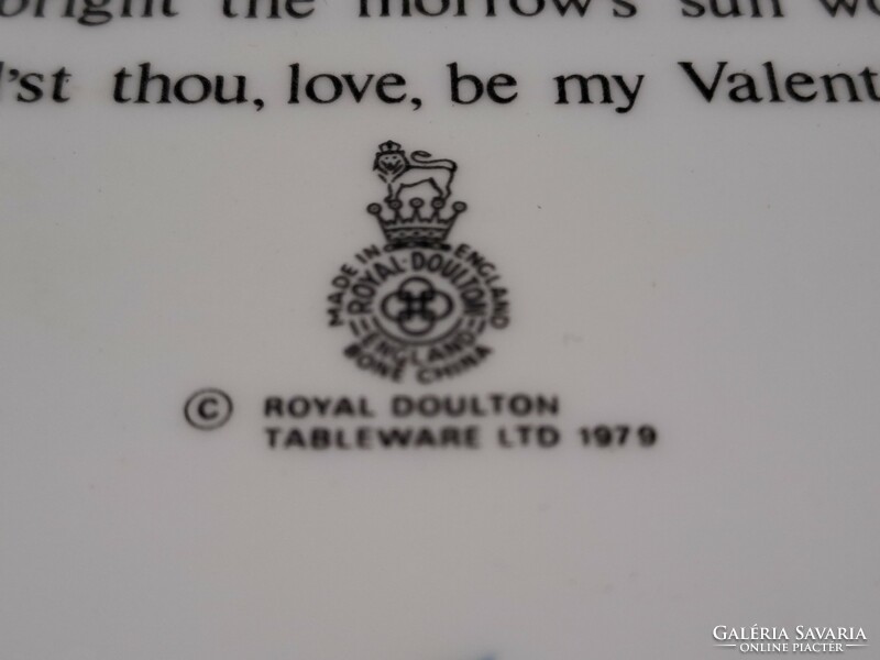 Royal Doulton Tableware Ltd. 1979 My Valentine angol csontporcelán dísztányér  Valentin nap