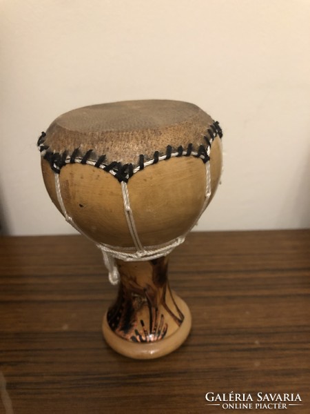 African drum with Tunisian leather top, 11 cm high