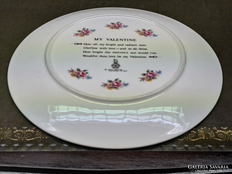 Royal Doulton Tableware Ltd. 1979 My Valentine angol csontporcelán dísztányér  Valentin nap