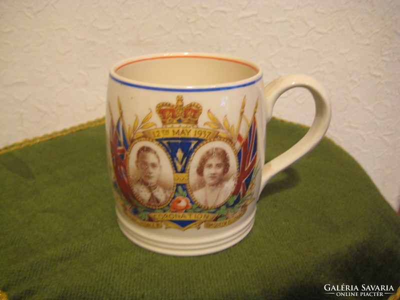 Angol királyi pár , VI. György és Qeen Elisabeth  1937 . régi emlék csésze