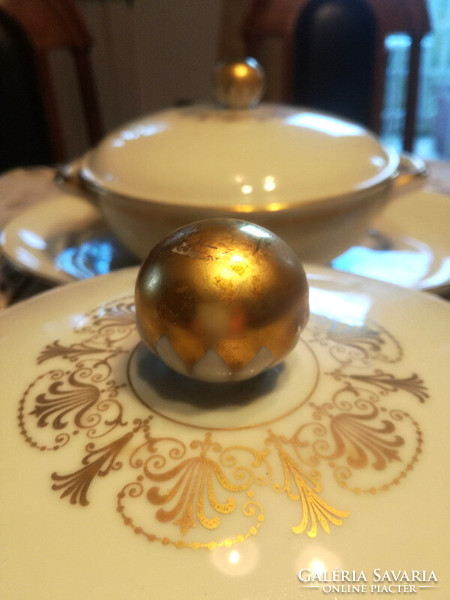 Vintage Bavarian luxury porcelain fein bayreuth sophienthal 2 soup bowls + 2 steak bowls - art&