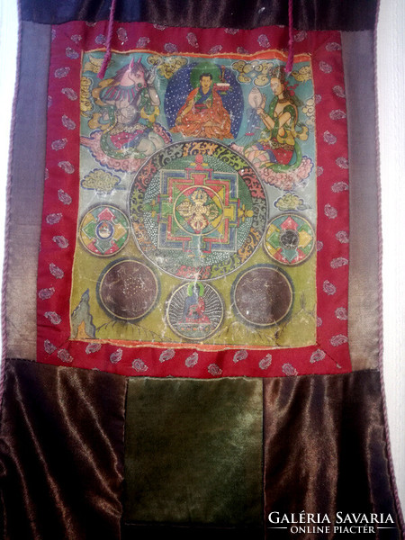 Antique Tibetan Buddhist thangka handcraft - with Sanskrit signs and symbols about 200 years old