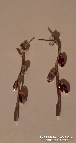 Stony silver earrings