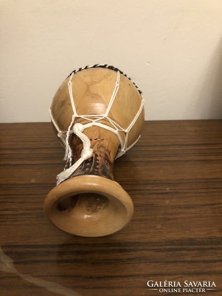 African drum with Tunisian leather top, 11 cm high