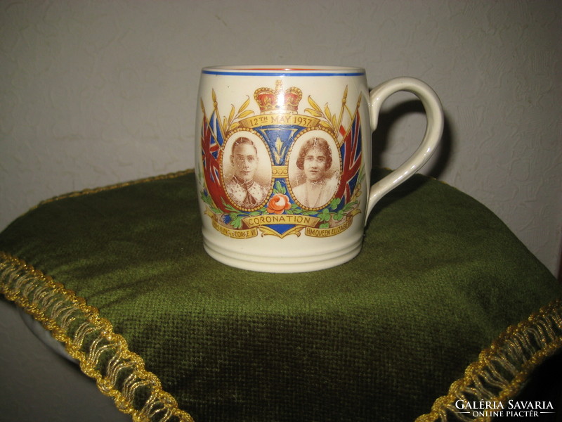 English royal couple, vi. György and Qeen Elisabeth 1937. Old memory cup