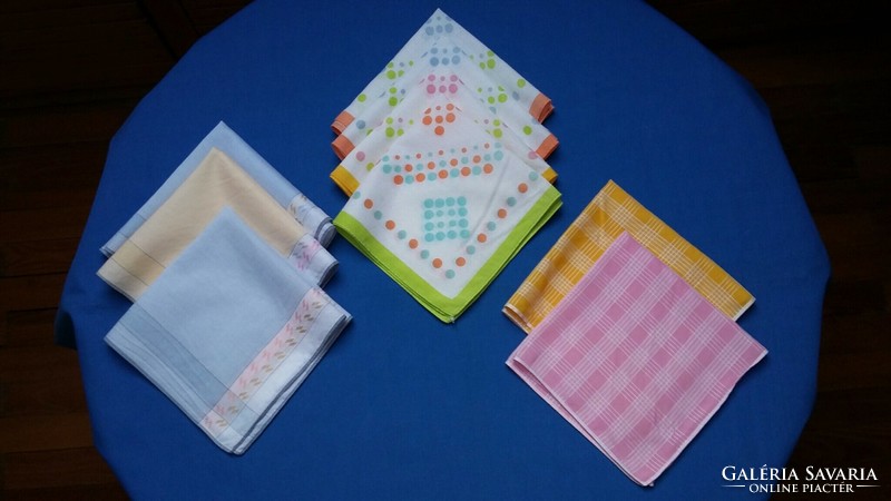 9 Retro women's - girl's cotton handkerchief