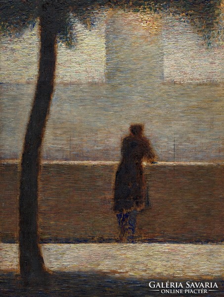 Georges Seurat - Férfi mellvédre támaszkodva - reprint