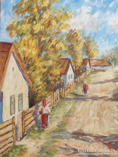 Viktor Ligeti (1912-1986): walking in the sunlight. Oil on canvas. 50*60 cm