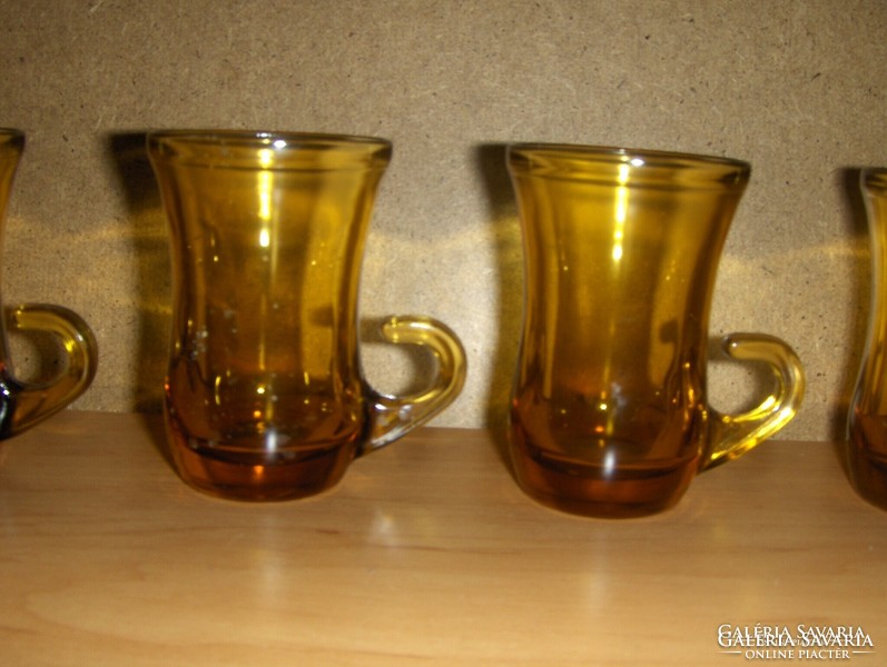 Retro amber glass cup set 4 pcs (5 / d)