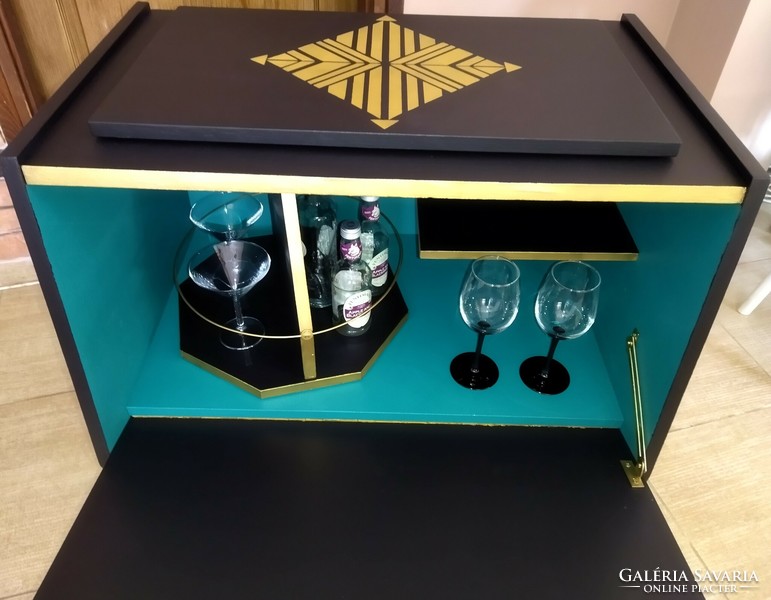 Renovated bar cabinet in Art Deco style