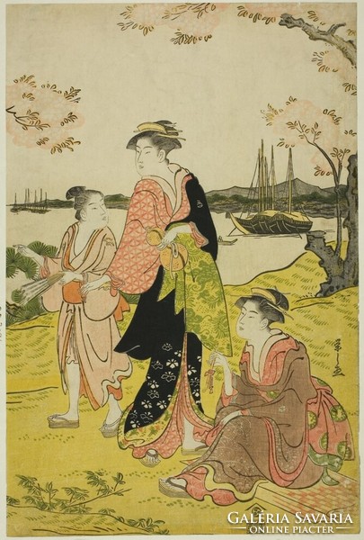 Chōbunsai eishi - picnic under the cherry trees - reprint