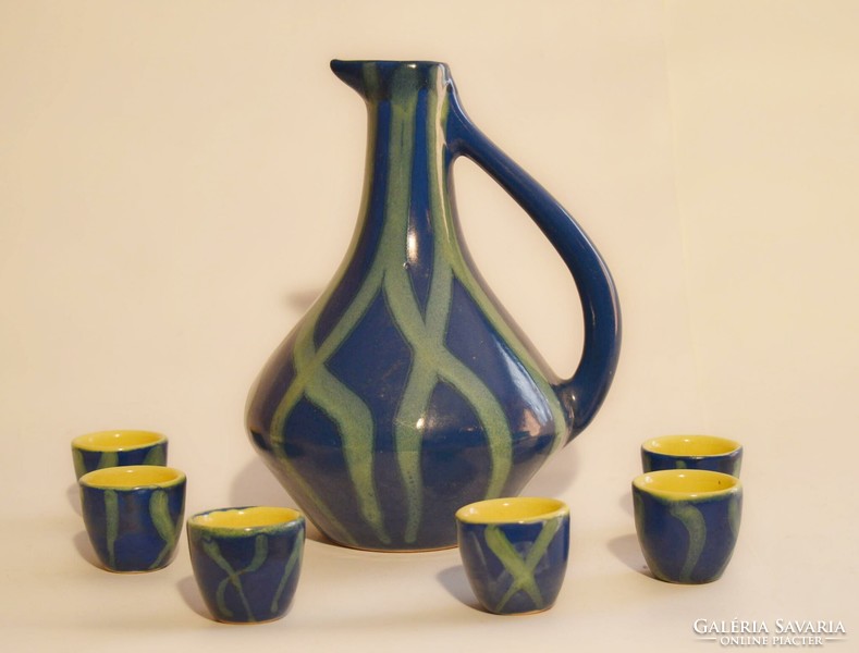 Tófej ceramic brandy set.