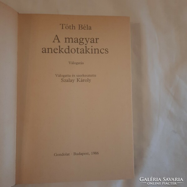 Béla Tóth: the treasure of Hungarian anecdotes - a selection of thoughts published in 1986