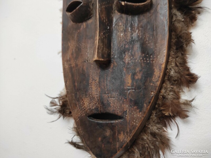 Antik afrikai maszk Mahongwe népcsoport Gabon fa maszk sérült 109 Le dob 47 6760 Leértékelt
